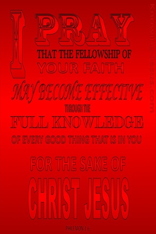 Philemon 1:6 I Pray That Your Faith May Be Effective (red)